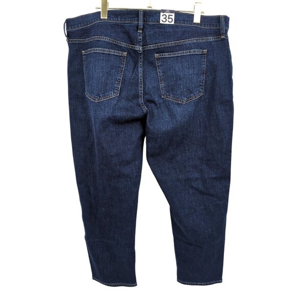 New Gap Girlfriend Mid Rise Jeans Dark Wash Tapered Size 35/20R Casual Denim - Picture 2 of 10